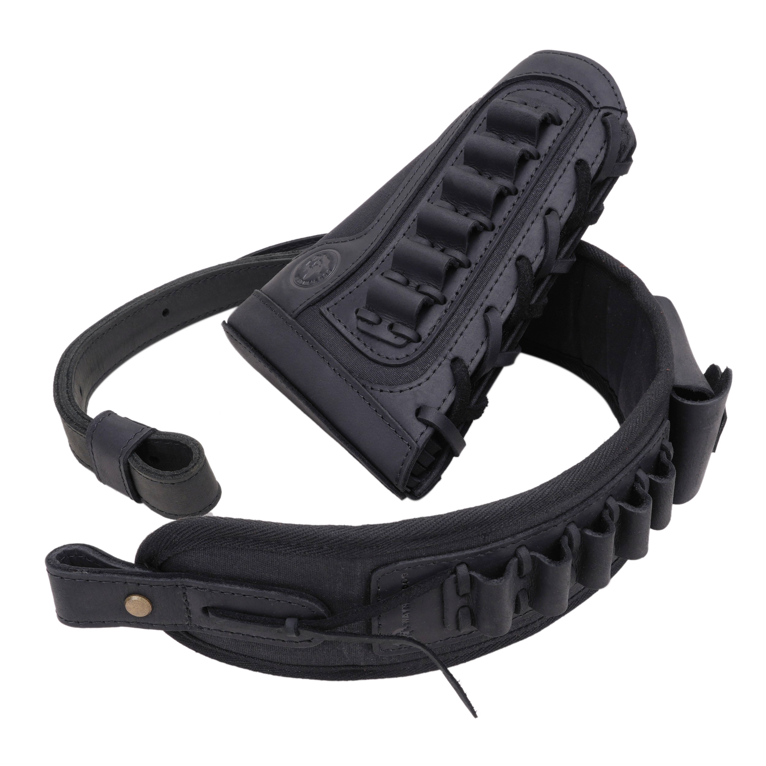 1 Combo Leather Rifle Shotgun Buttstock with Sling.22LR.357.308 12GA