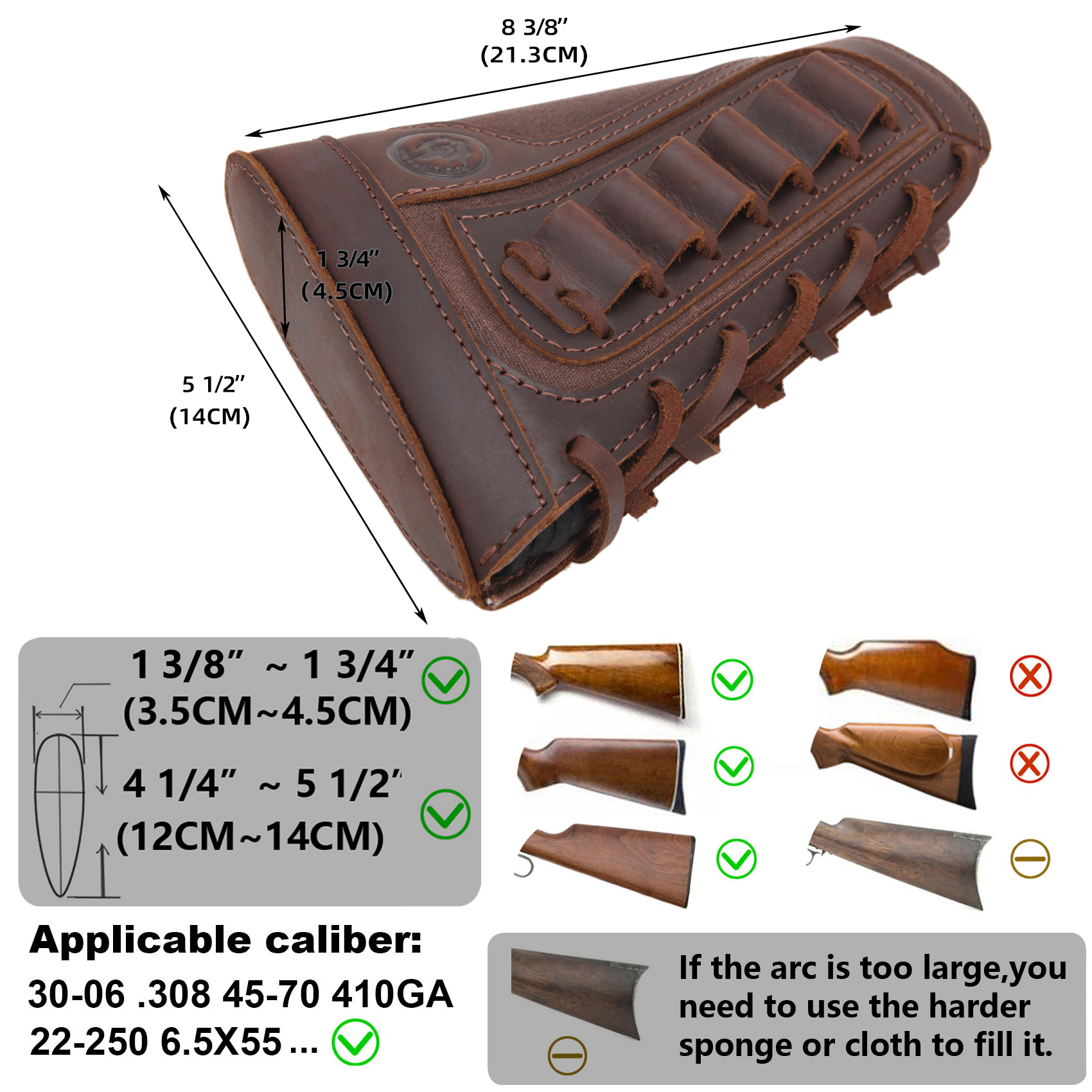 WAYNE'S DOG Leather Canvas Rifle Gun Buttstock Cover for .30/30.308.22