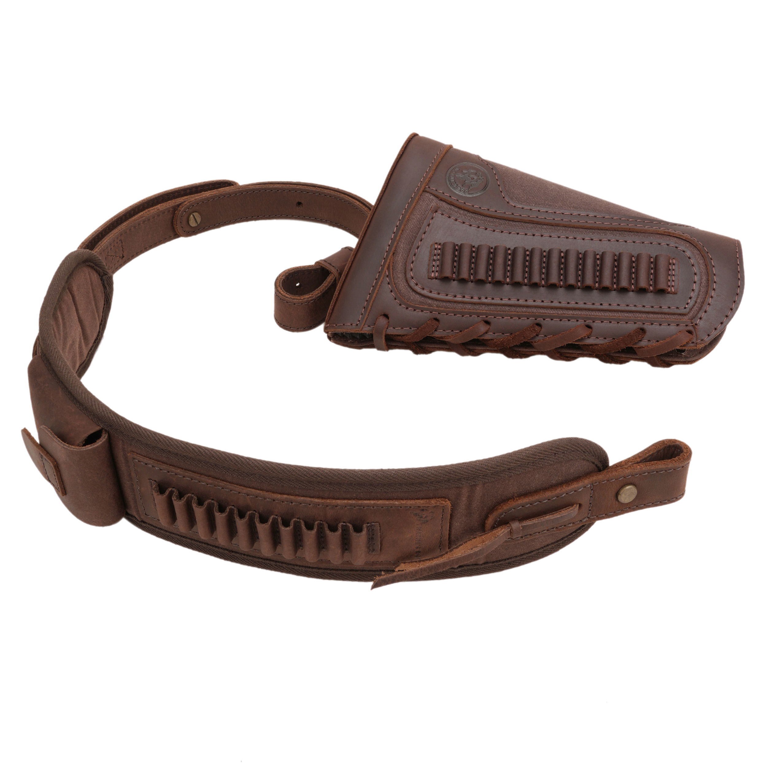 1 Combo Leather Rifle Shotgun Buttstock with Sling.22LR.357.308 12GA