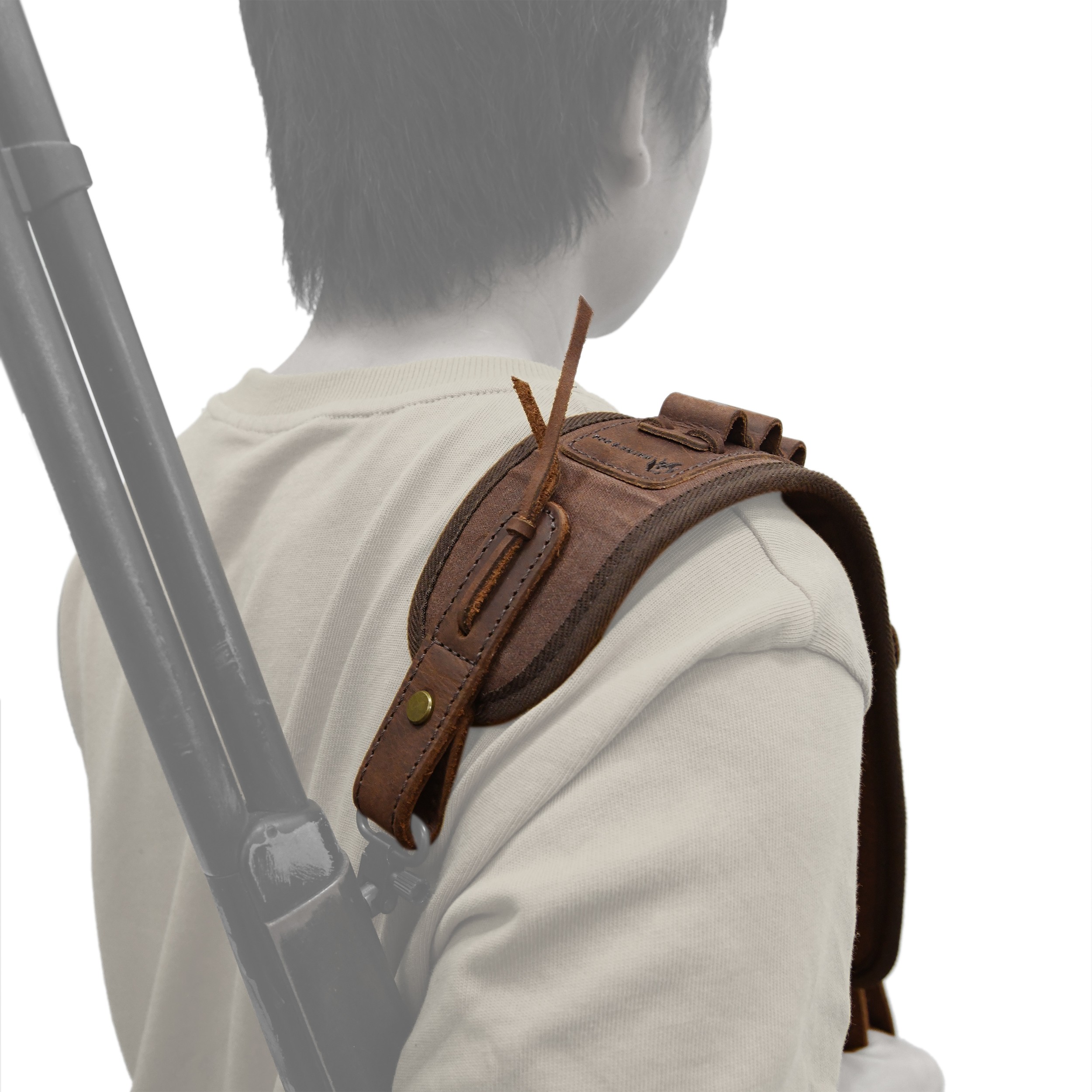 1 Combo Leather Rifle Shotgun Buttstock with Sling.22LR.357.308 12GA