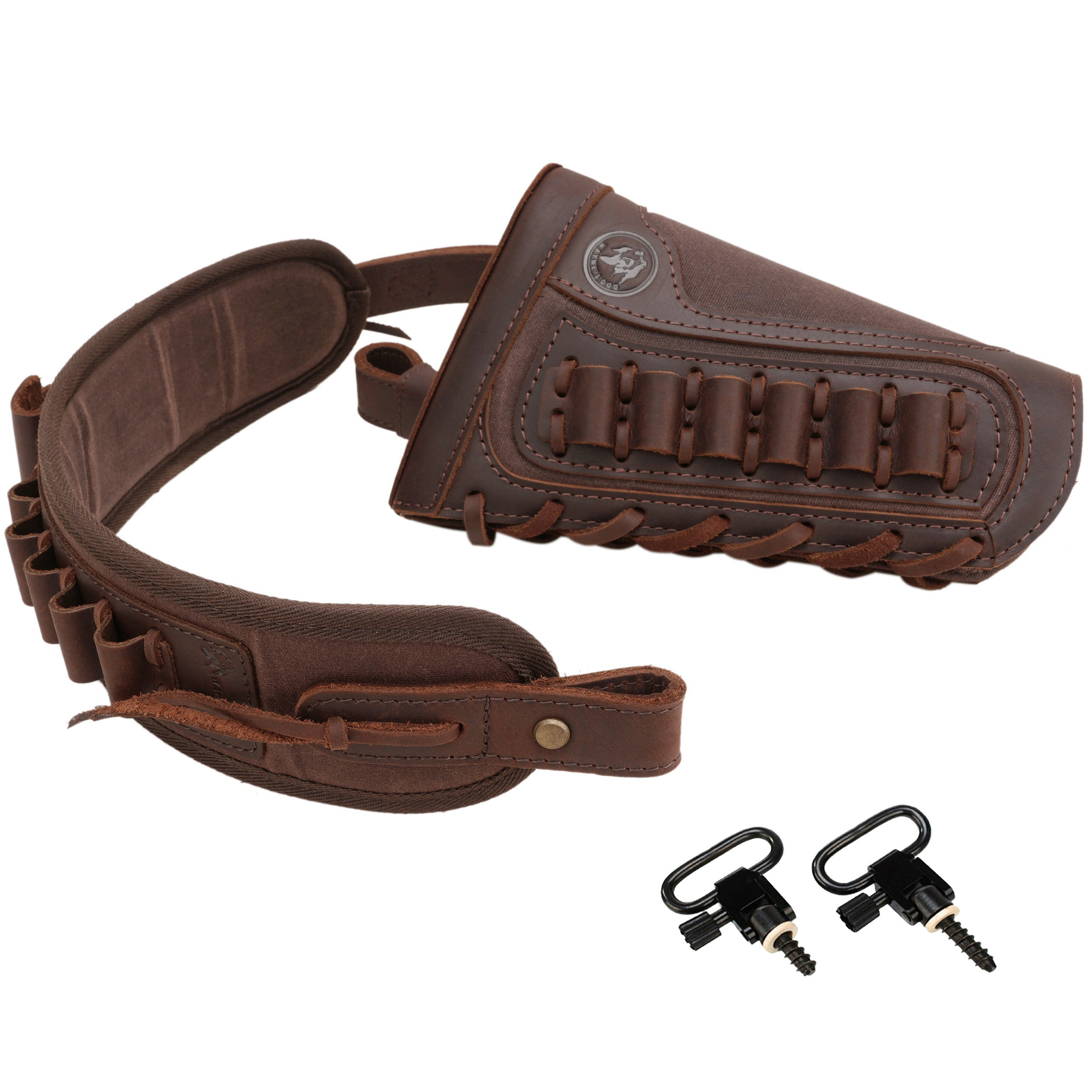 1 Combo Leather Rifle Shotgun Buttstock with Sling.22LR.357.308 12GA