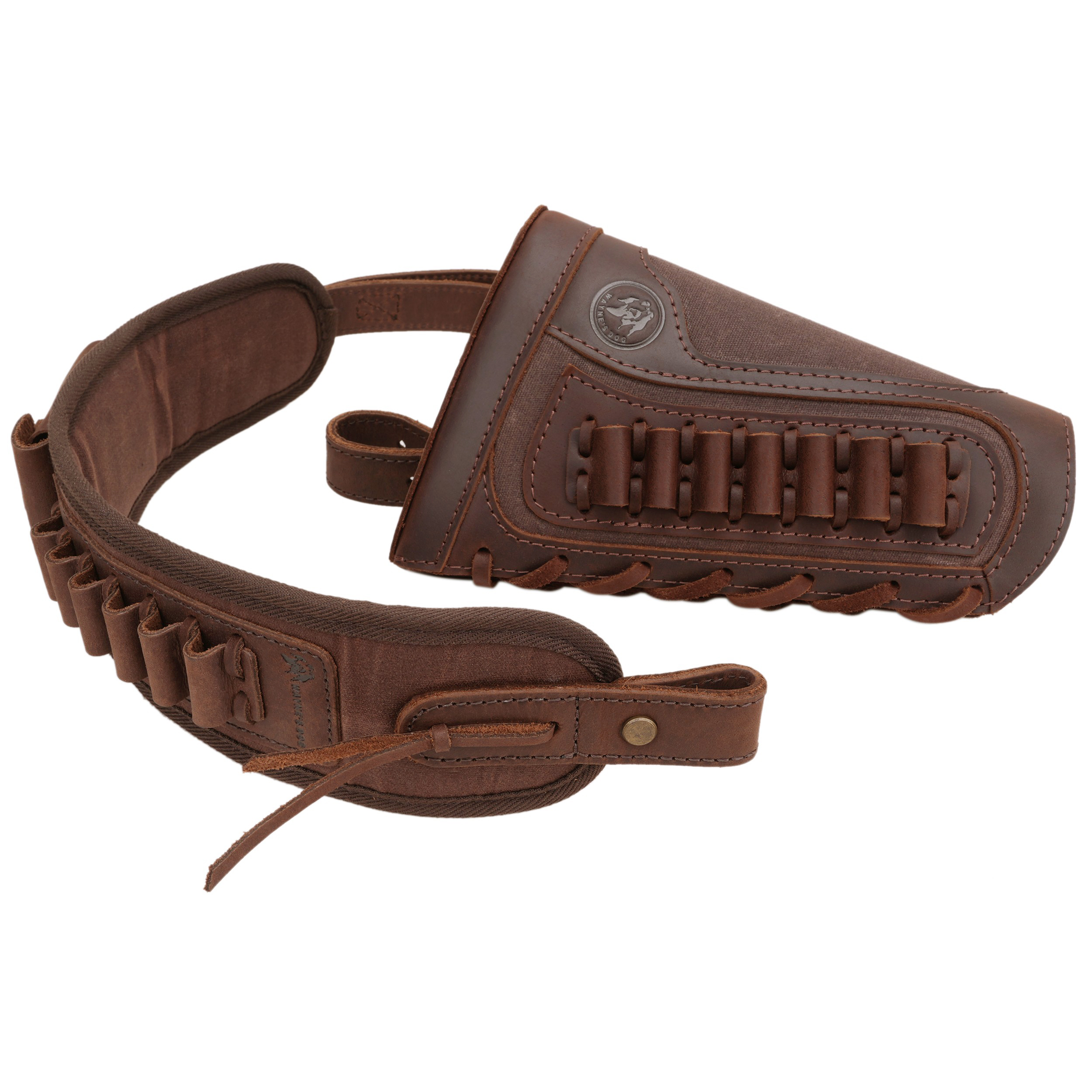 1 Combo Leather Rifle Shotgun Buttstock with Sling.22LR.357.308 12GA