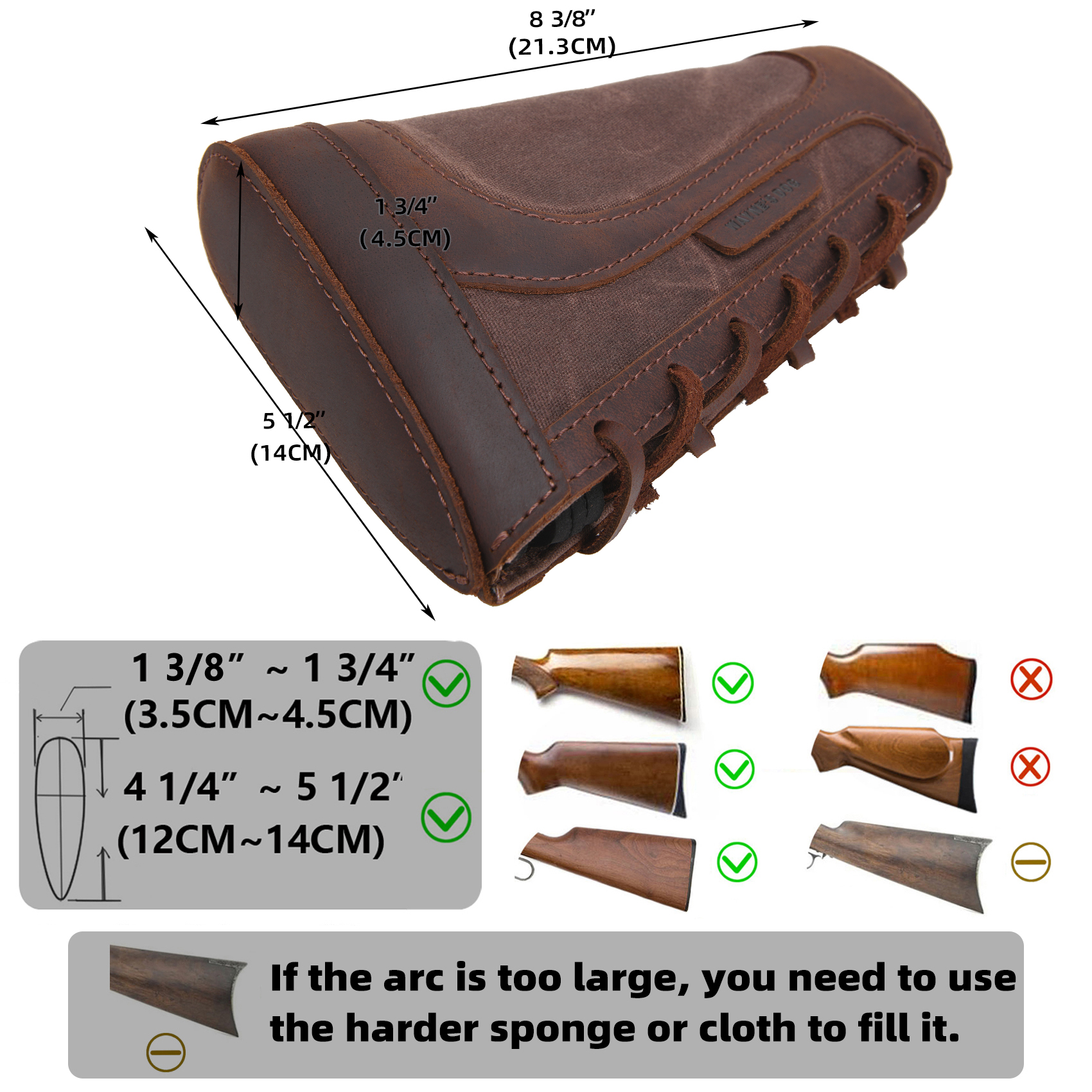WAYNE'S DOG Leather Canvas Rifle Gun Buttstock Cover for .30/30.308.22