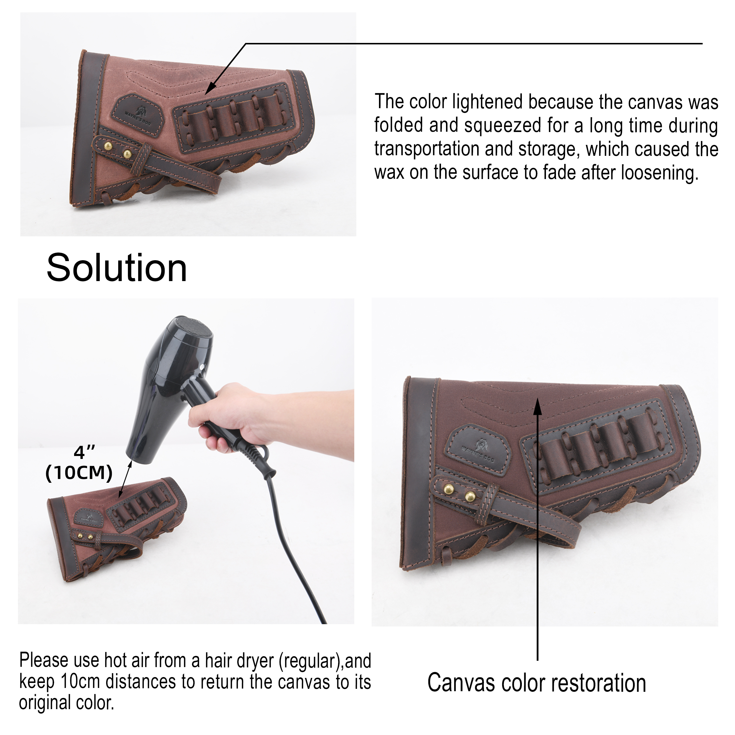 No Drill Leather Sling+Loop Mount with Rifle Cheek Rest Shell Holder