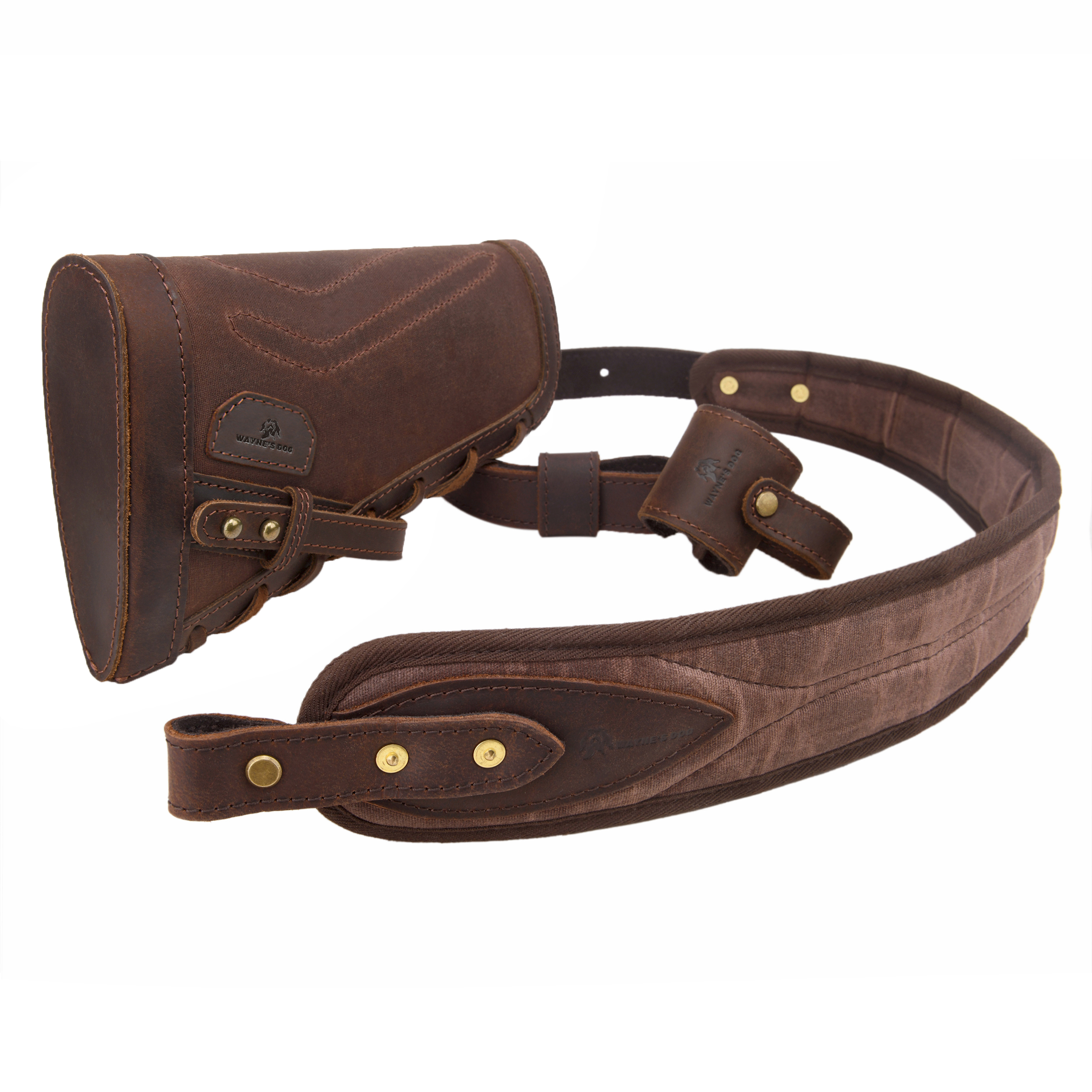 No Drill Leather Sling+Loop Mount with Rifle Cheek Rest Shell Holder