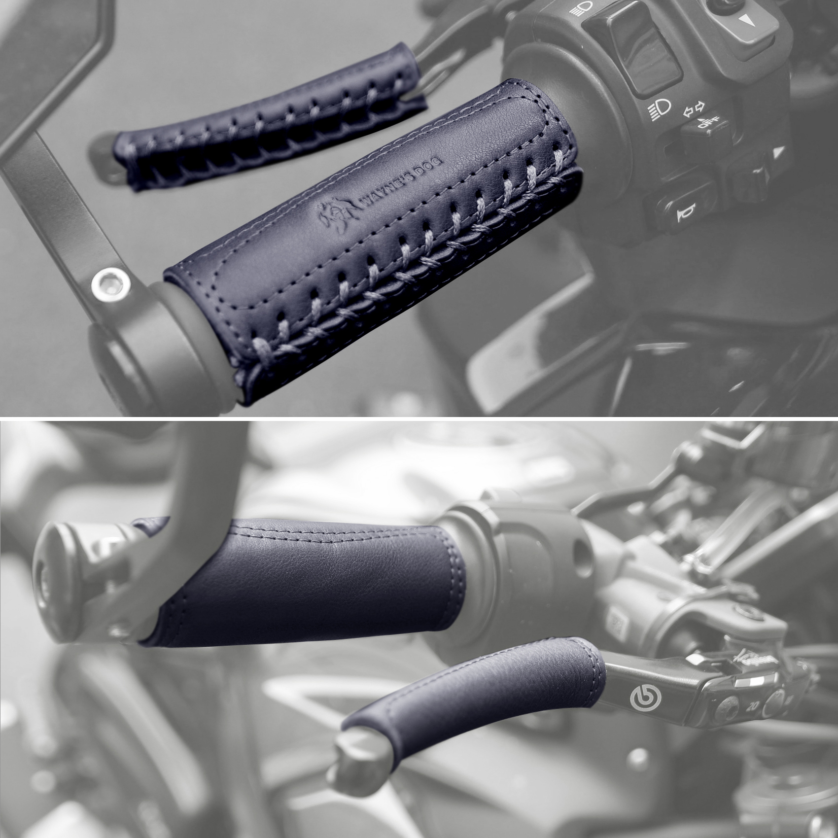  Leather Motorcycle Brake Clutch Covers With Leather Handlebar Grips Covers