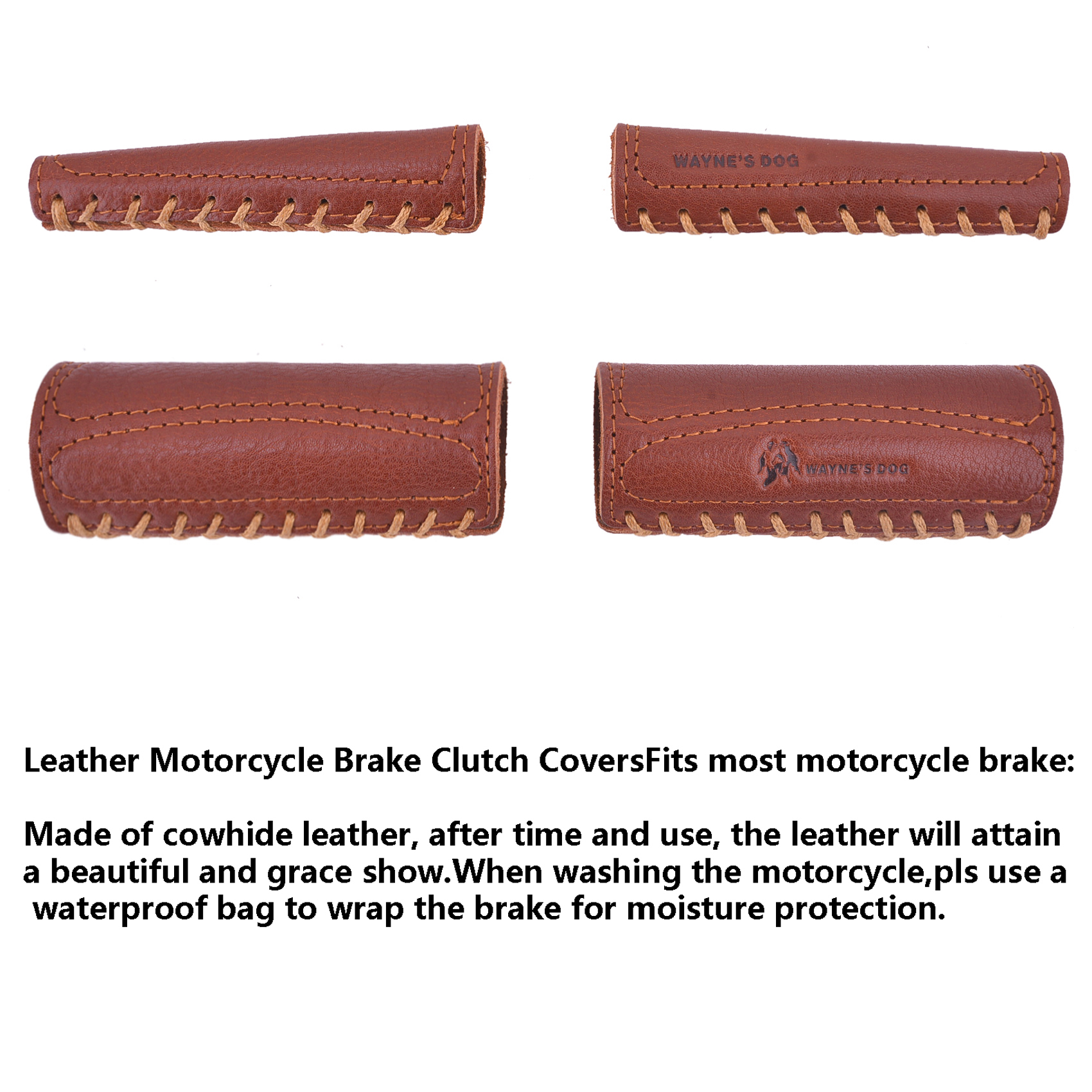  Leather Motorcycle Brake Clutch Covers With Leather Handlebar Grips Covers
