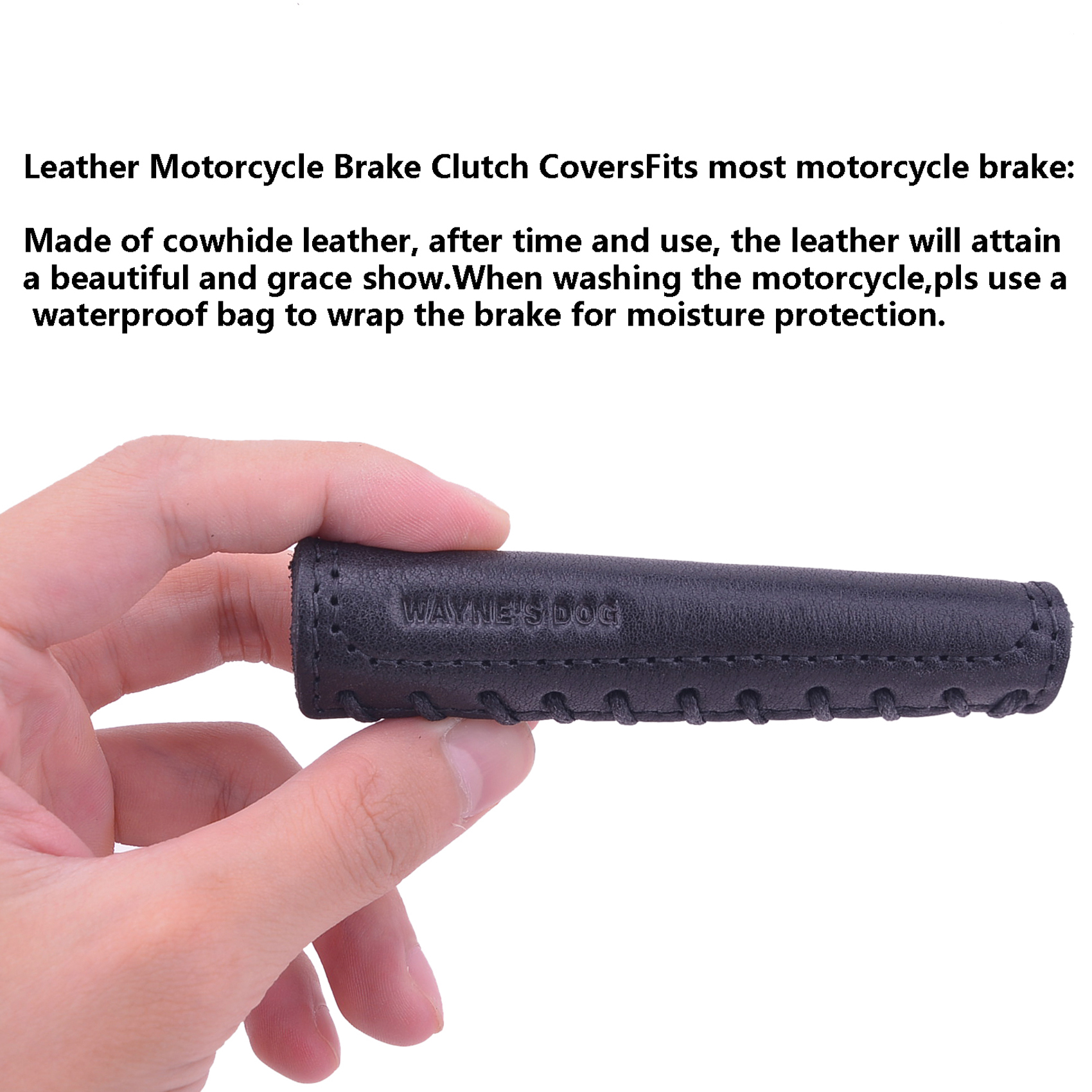   Universal Real Leather Motorcycle Biker Handle Lever Brake Clutch Cover