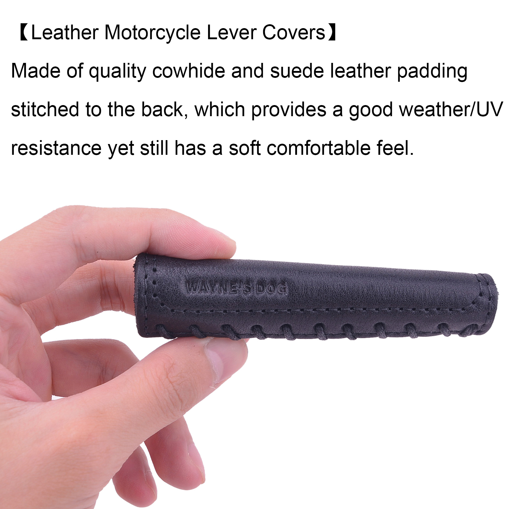   Universal Real Leather Motorcycle Biker Handle Lever Brake Clutch Cover