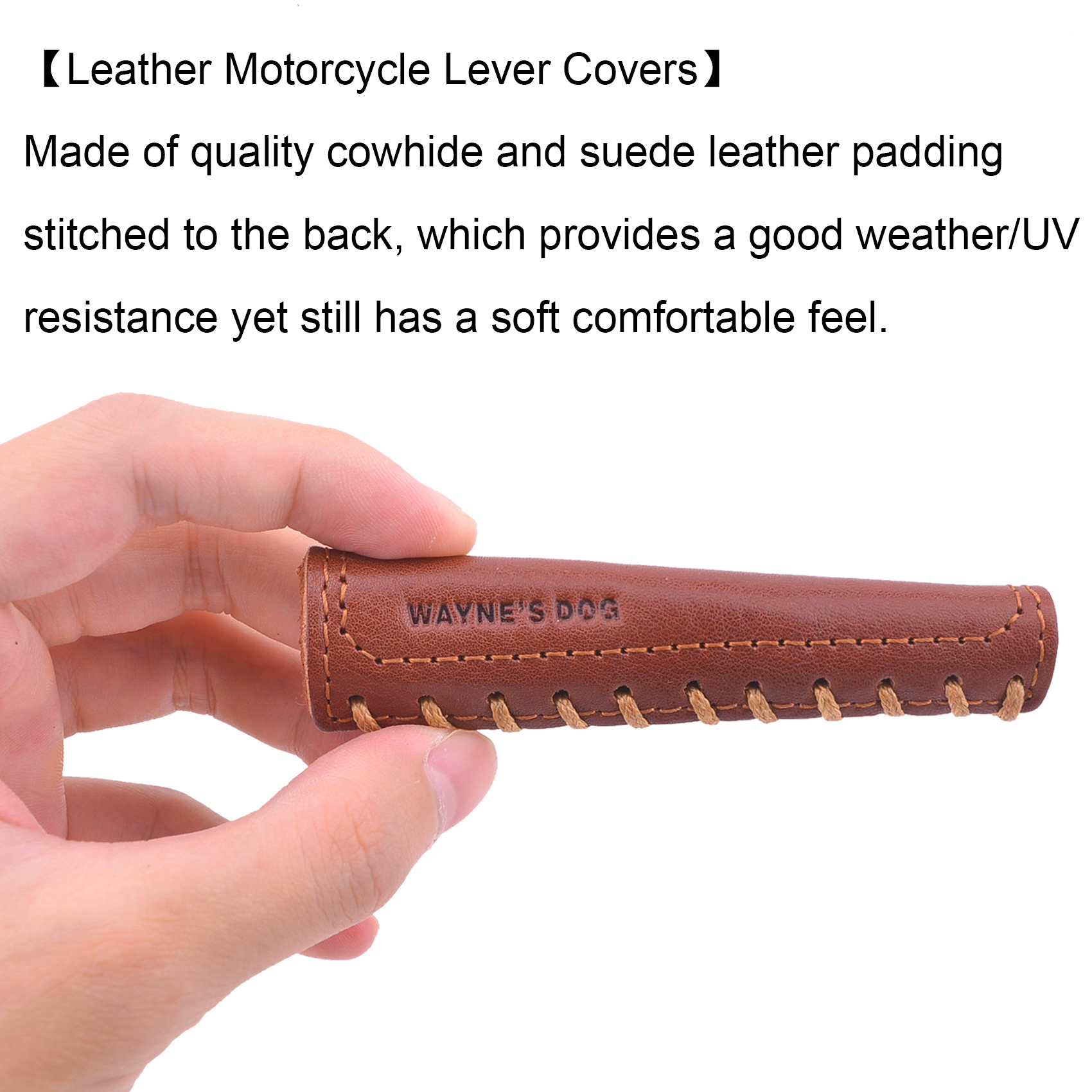   Universal Real Leather Motorcycle Biker Handle Lever Brake Clutch Cover