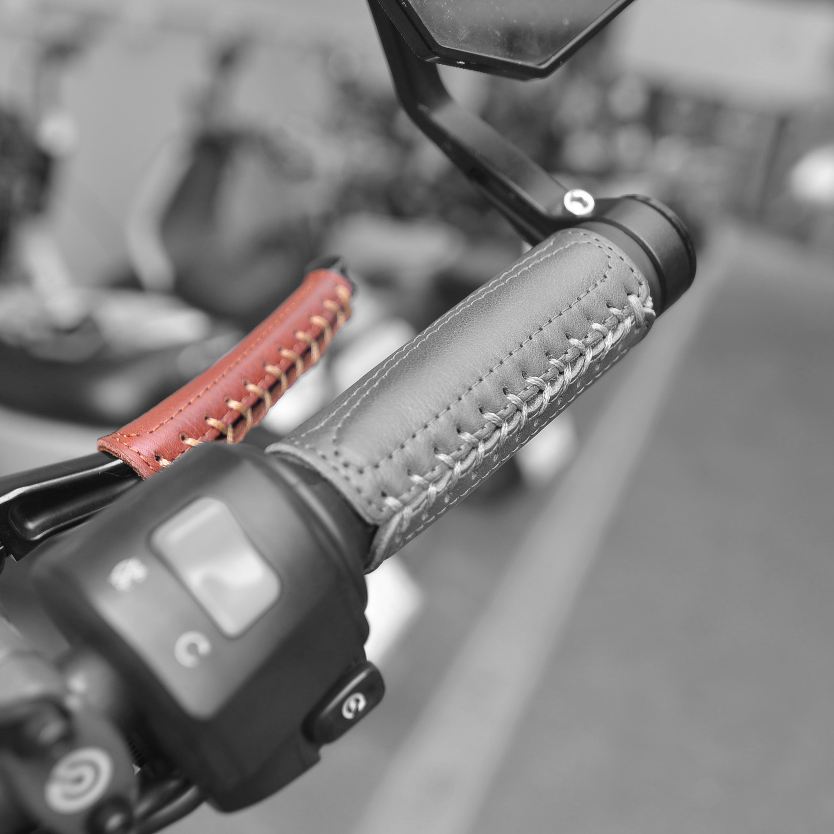   Universal Real Leather Motorcycle Biker Handle Lever Brake Clutch Cover