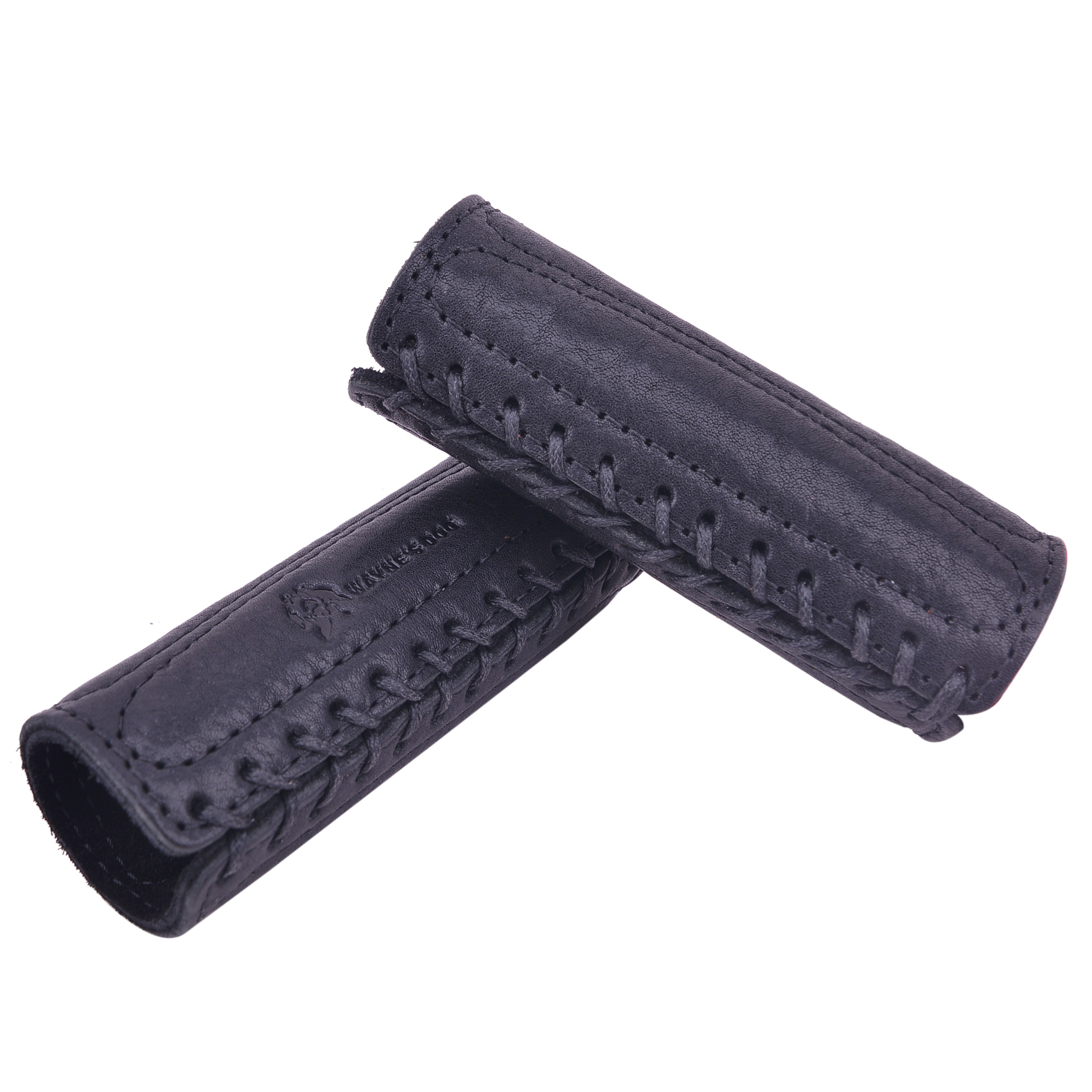 Leather Motorcycle Handlebar Grips Covers Padding Handlebar Sleeve Cover In Brown/Black