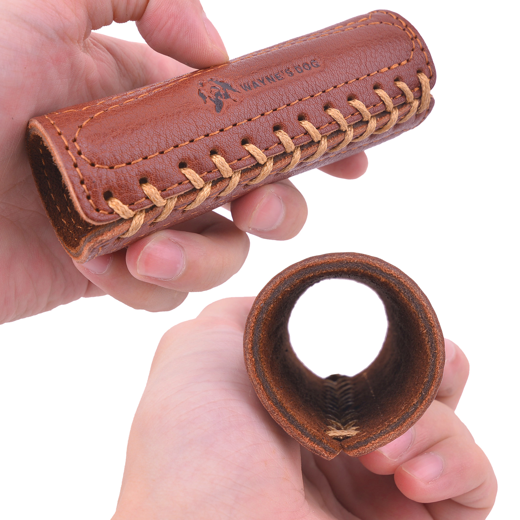 Leather Motorcycle Handlebar Grips Covers Padding Handlebar Sleeve Cover In Brown/Black