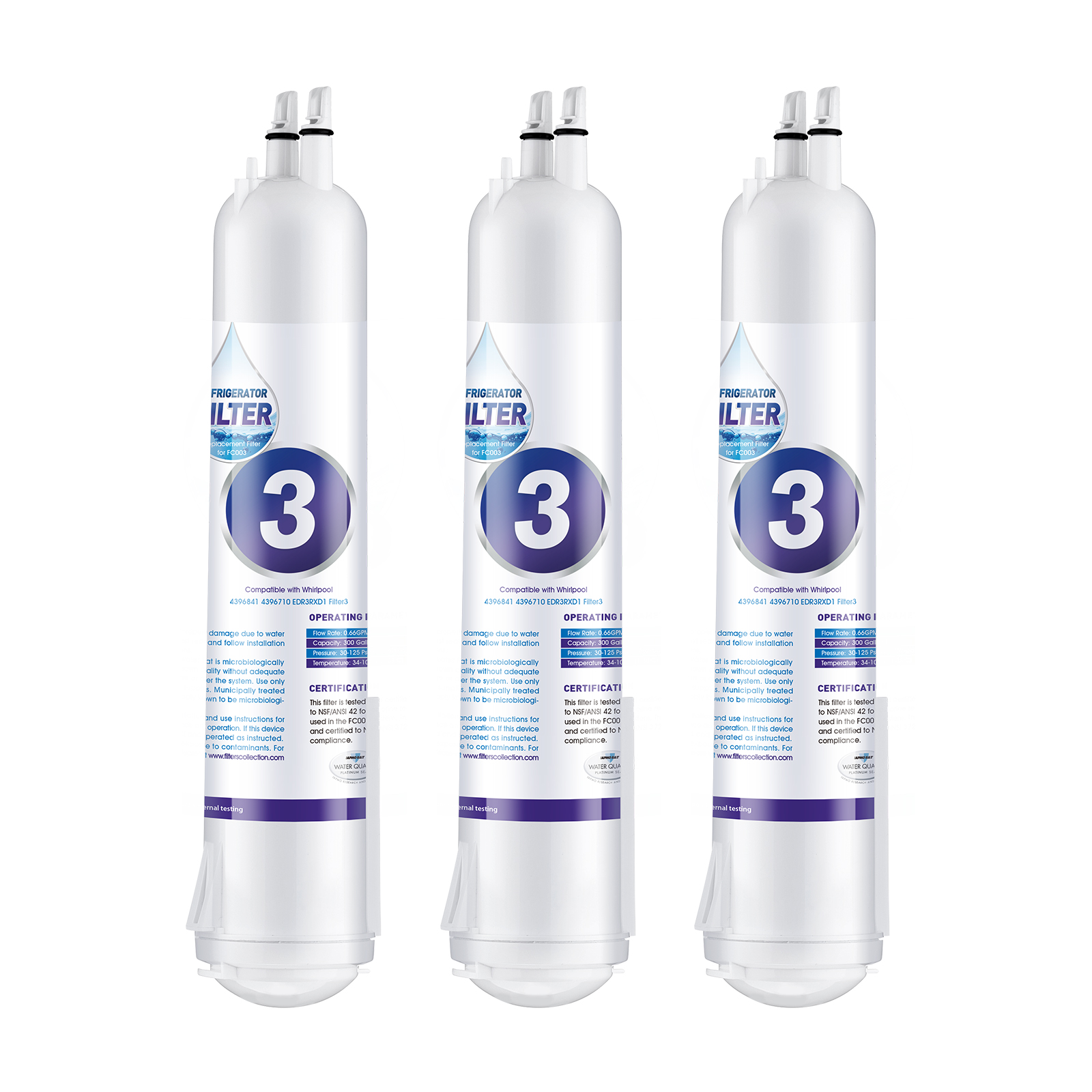 FC003 Compatible Refrigerator Water Filter, 4396841, 4396710 Filter 3