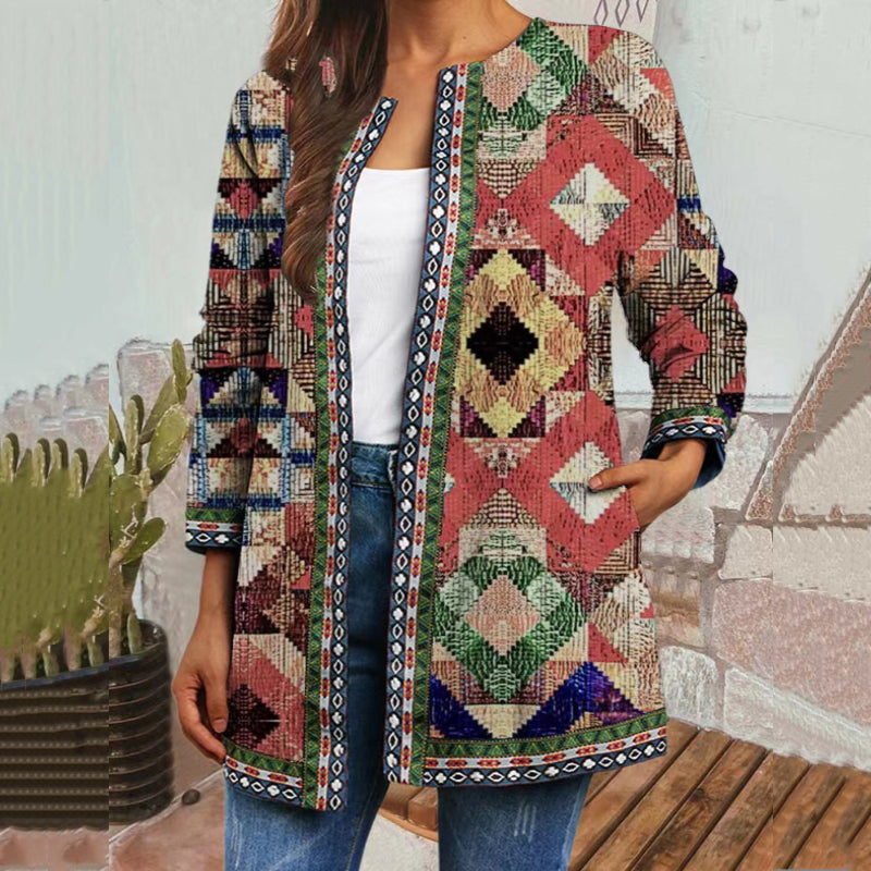 Ethnic print clearance jacket