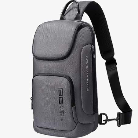 BANGE 7565 crossbody bag, anti-theft lock, USB charging port, waterproof crossbody backpack