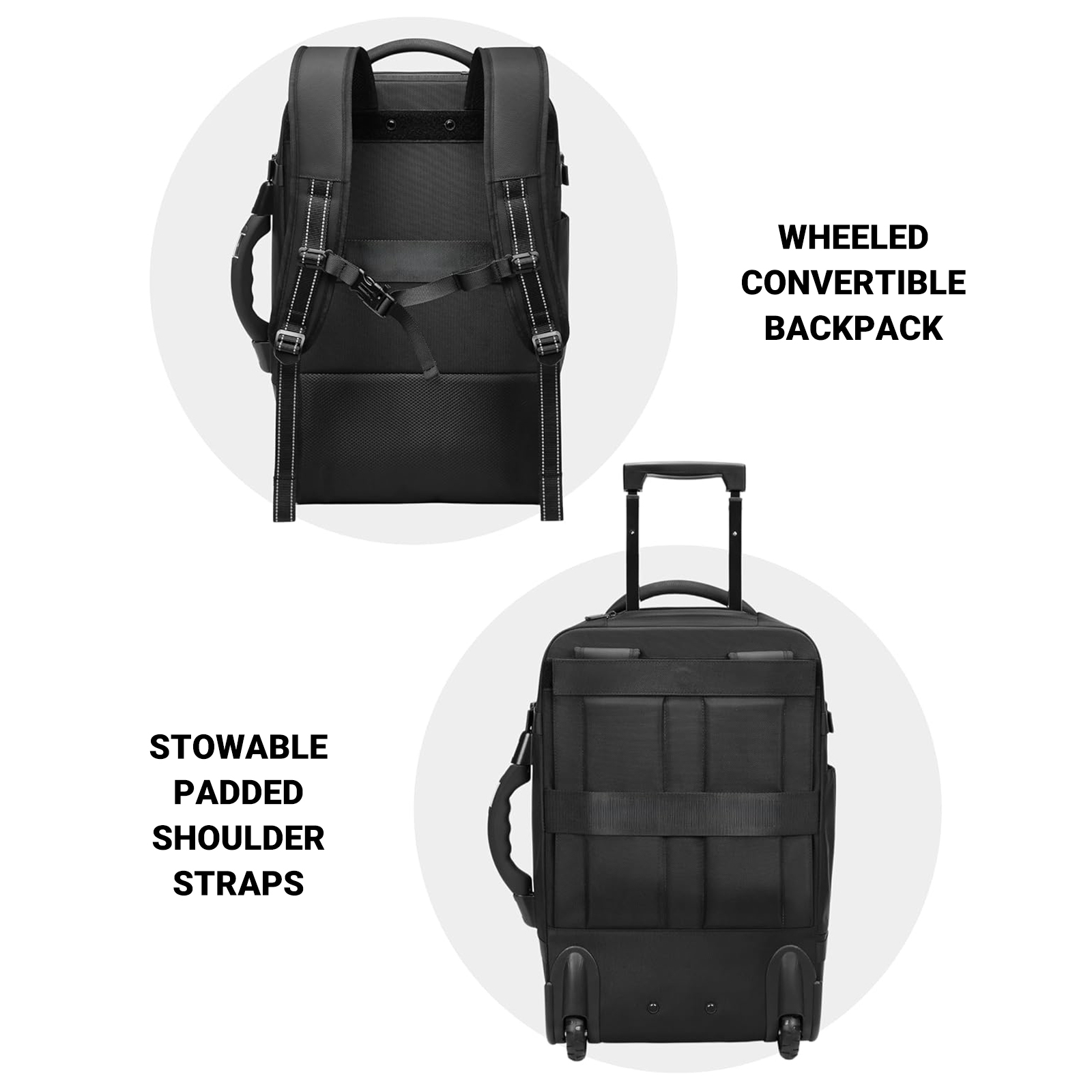 20-inch Carry on Vacuum Compression Travel Suitcase (70L), with Hidden Pull Rod, Weight Handle, TSA Lock, Charging Port