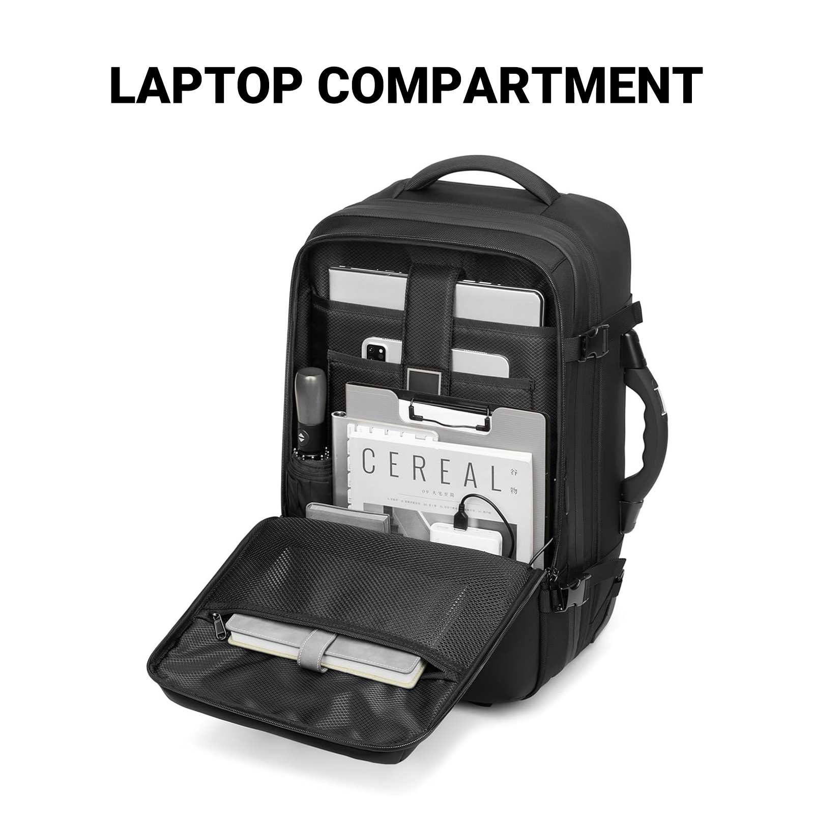 20-inch Carry on Vacuum Compression Travel Suitcase (70L), with Hidden Pull Rod, Weight Handle, TSA Lock, Charging Port