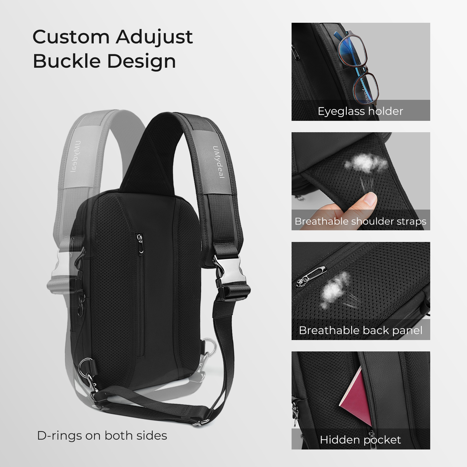  Umydeal Fashion Sling Bag(RFID) for 14-inch MacBook