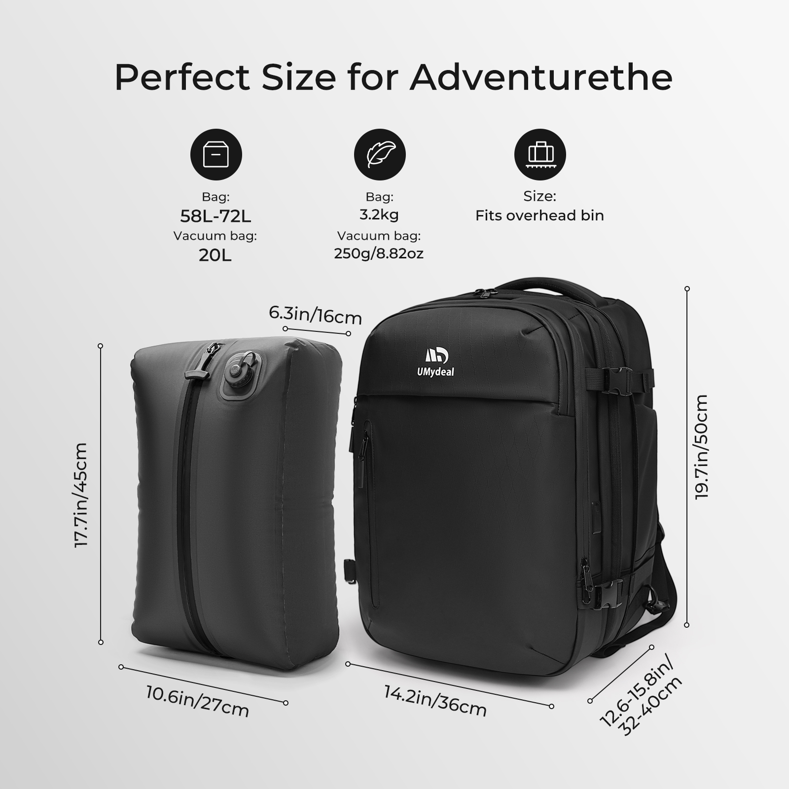 Carry on 18-inch Underseater Waterproof Lightweight Overnight Suitcase
