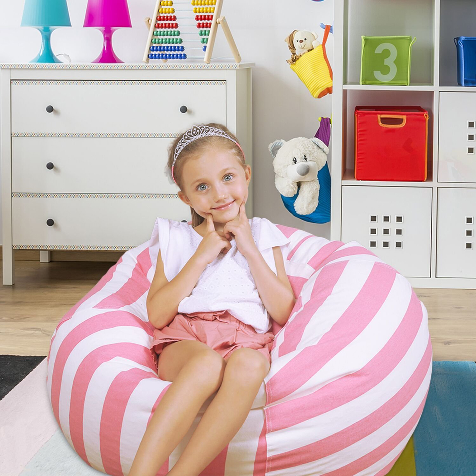 97 cm Soft Toy Storage Bag, Bean Bag, Kids Soft Pouch, Fabric Chair