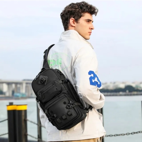 Ozuko 9585 Tactical Style edc Sling Bag with tripod holder