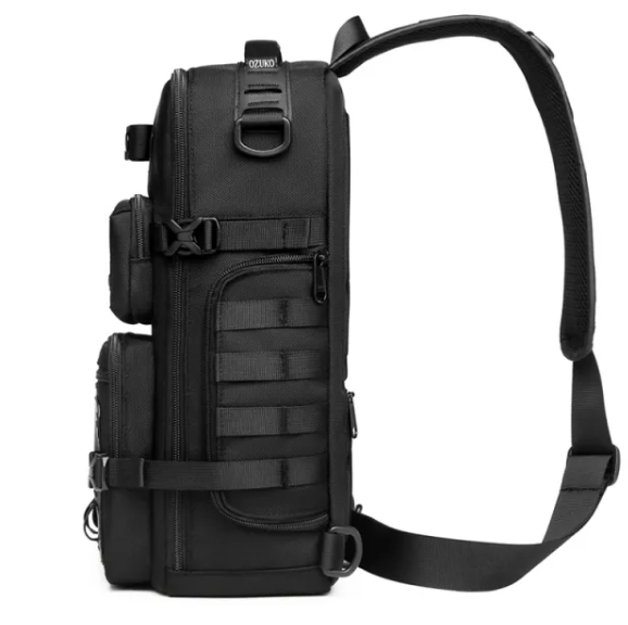 Ozuko 9585 Tactical Style edc Sling Bag with tripod holder