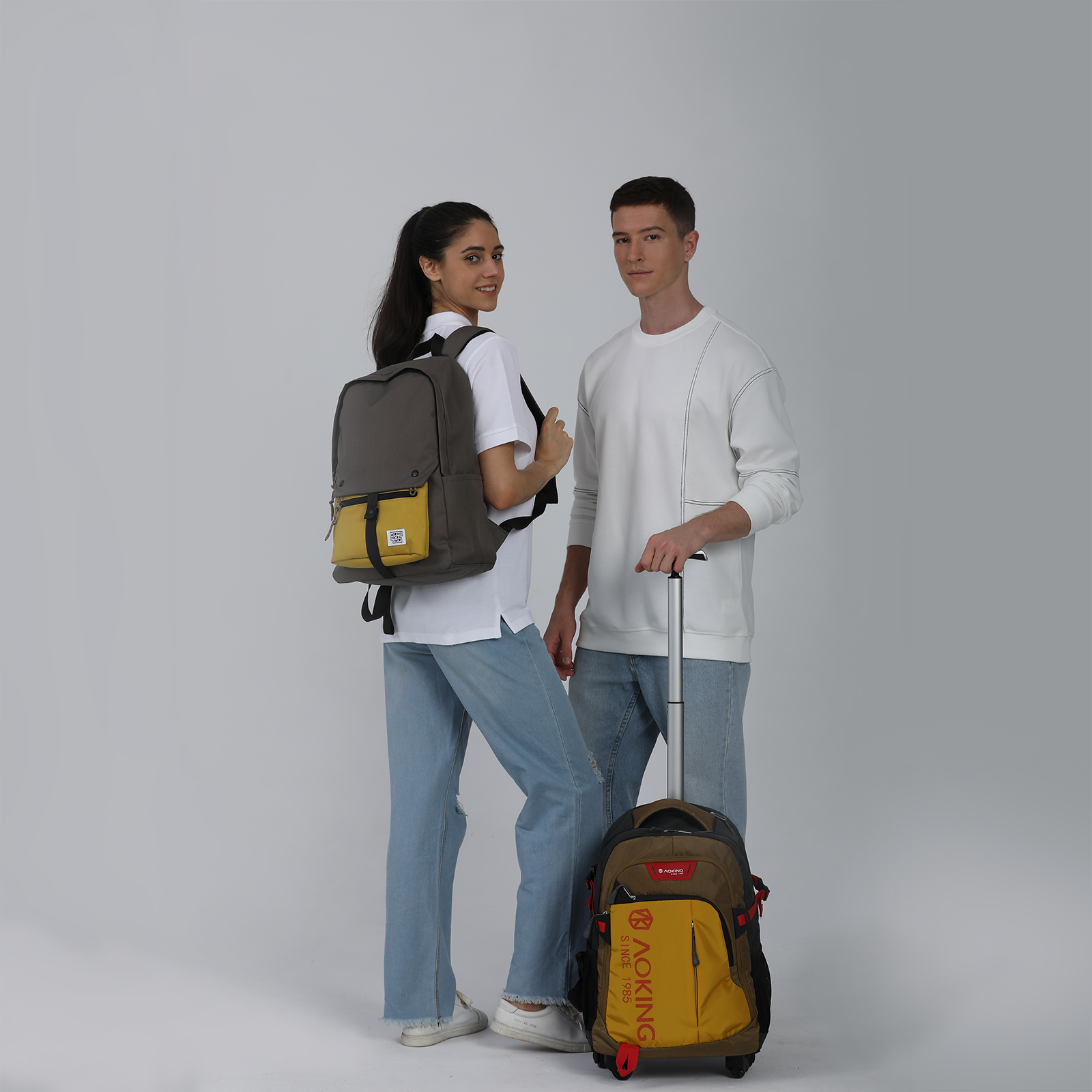 9700 Carry on 20/22″ Waterproof Lightweight Travel Rolling Backpack with Four Wheels