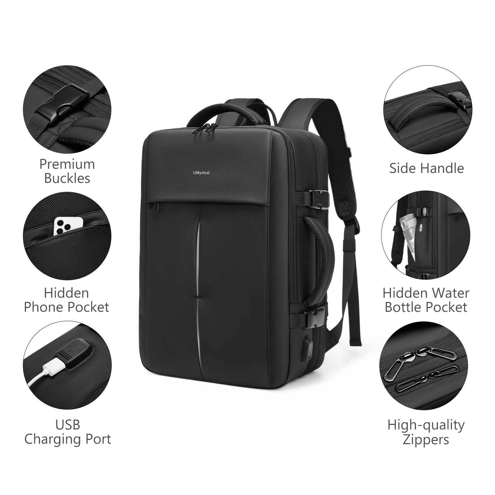 60L Carry on Vacuum Compression Travel Expandable Backpack