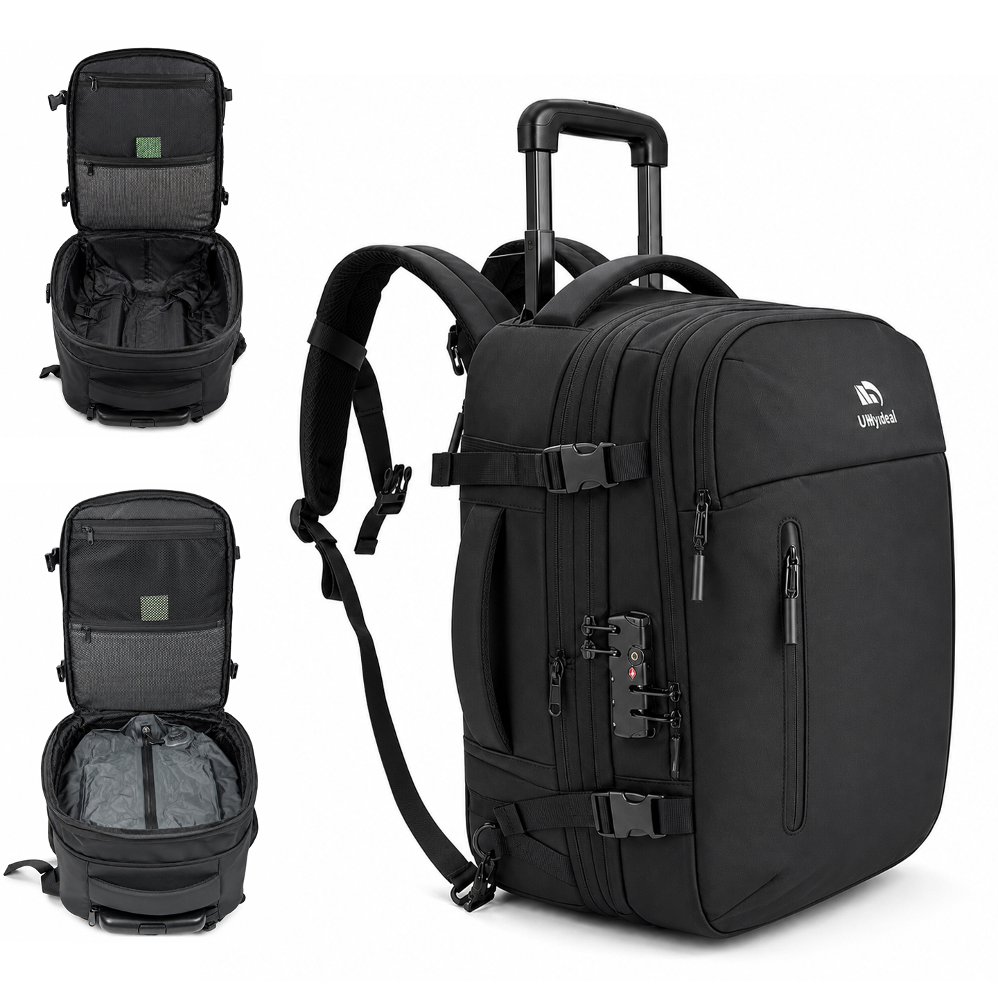 20-inch Carry on Vacuum Compression Travel Suitcase, with Hidden Pull Rod, TSA Lock, Charging Port