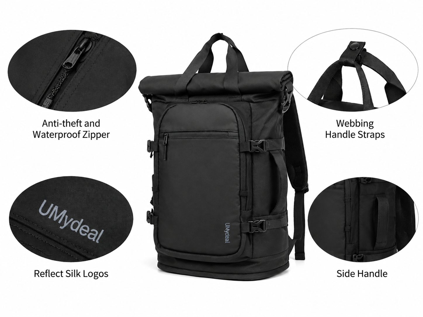 UMydeal Anti-theft Everyday Travel Backpack (RFID Protected), 45L