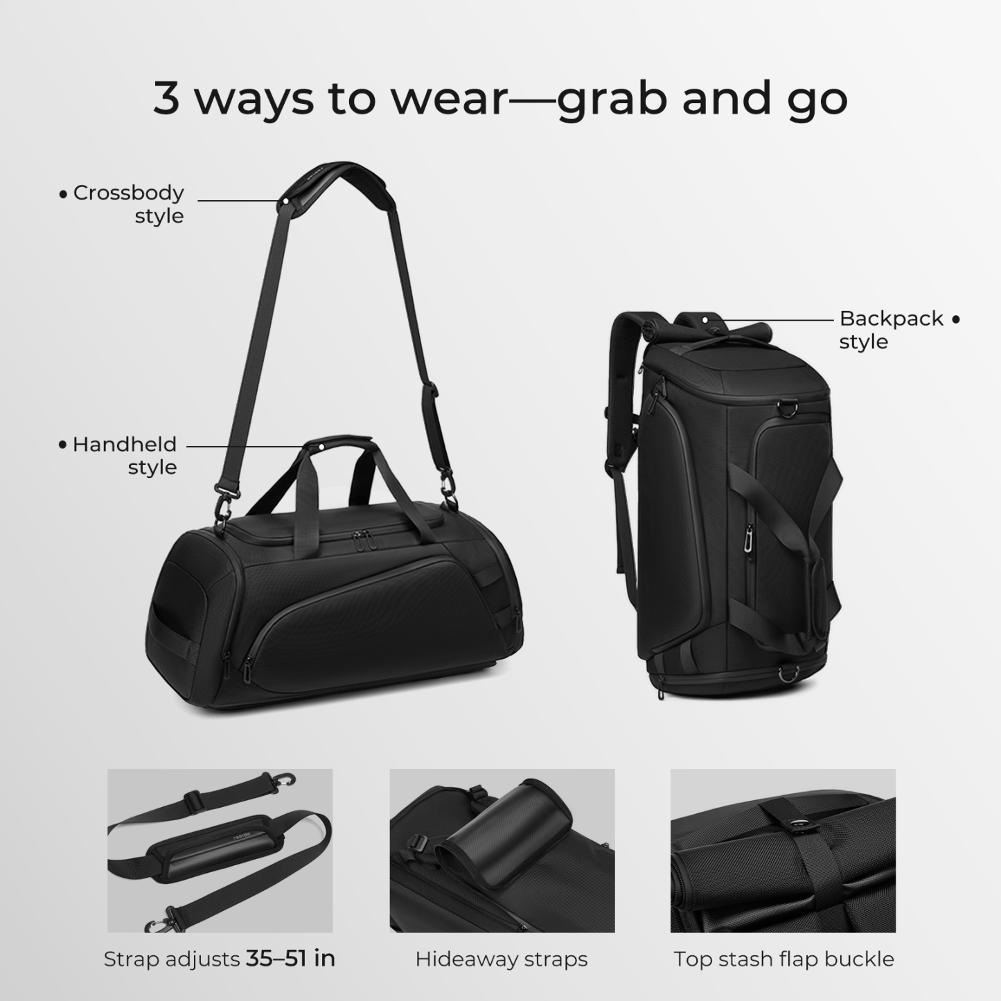 60L Carry on CORDURA® Material Travel Duffle Bag
