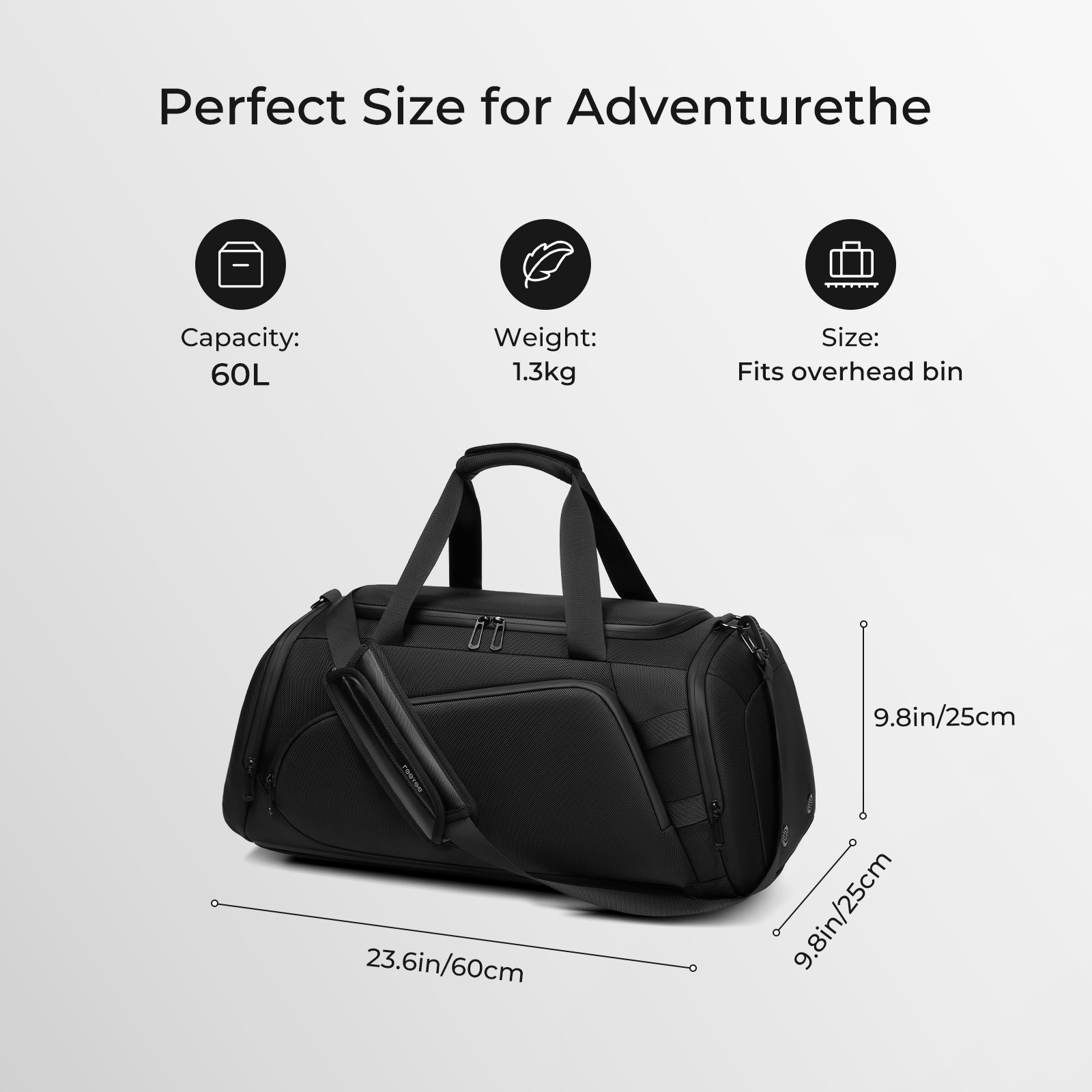 60L Carry on CORDURA® Material Travel Duffle Bag
