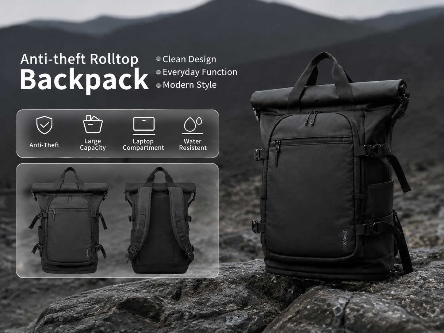 UMydeal Everyday Travel Backpack (RFID Protected), 45L