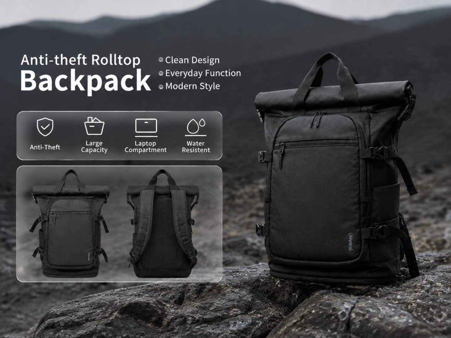 UMydeal Everyday Travel Backpack (RFID Protected), 45L