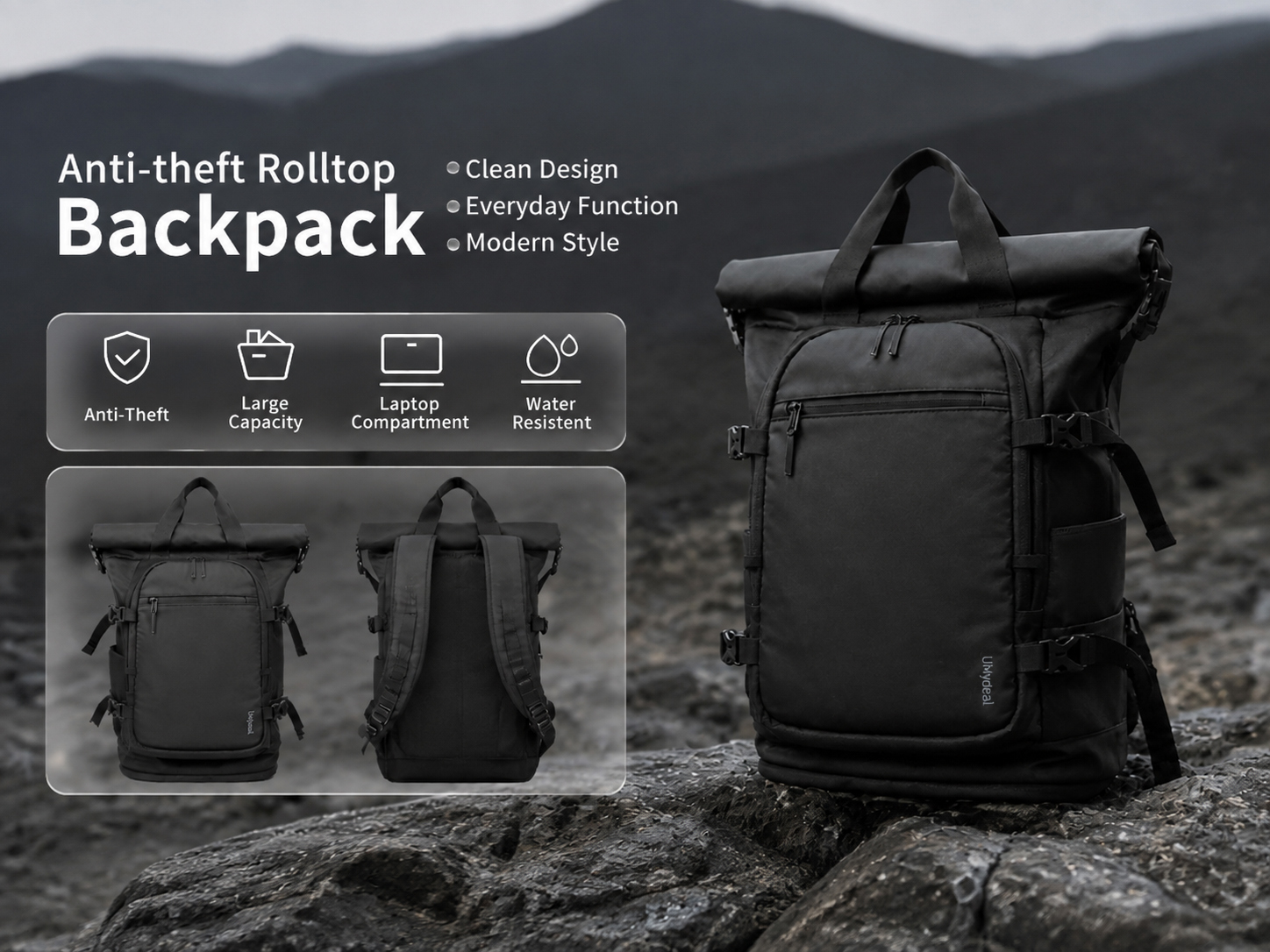 UMydeal Everyday Travel Backpack (RFID Protected), 45L