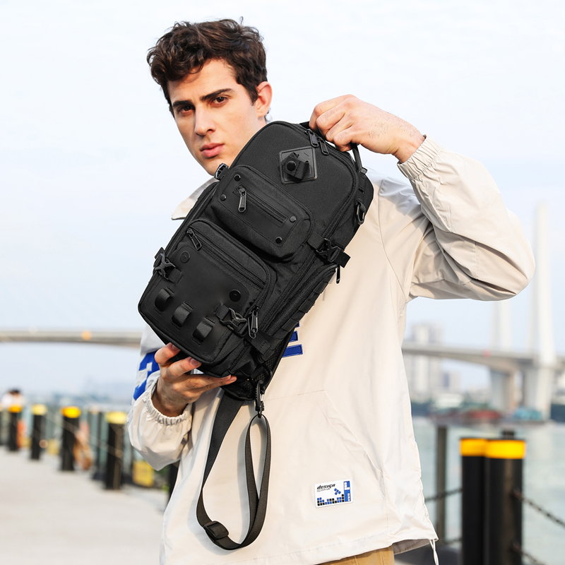 9585 Tactical Style EDC Sling Bag with Tripod Holder