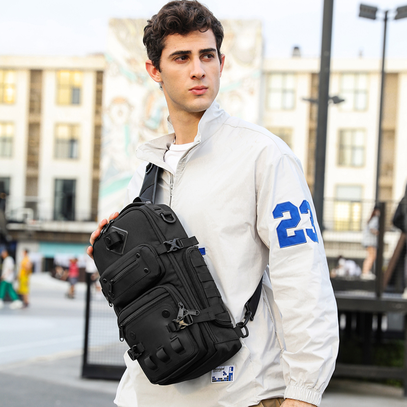 9585 Tactical Style EDC Sling Bag with Tripod Holder
