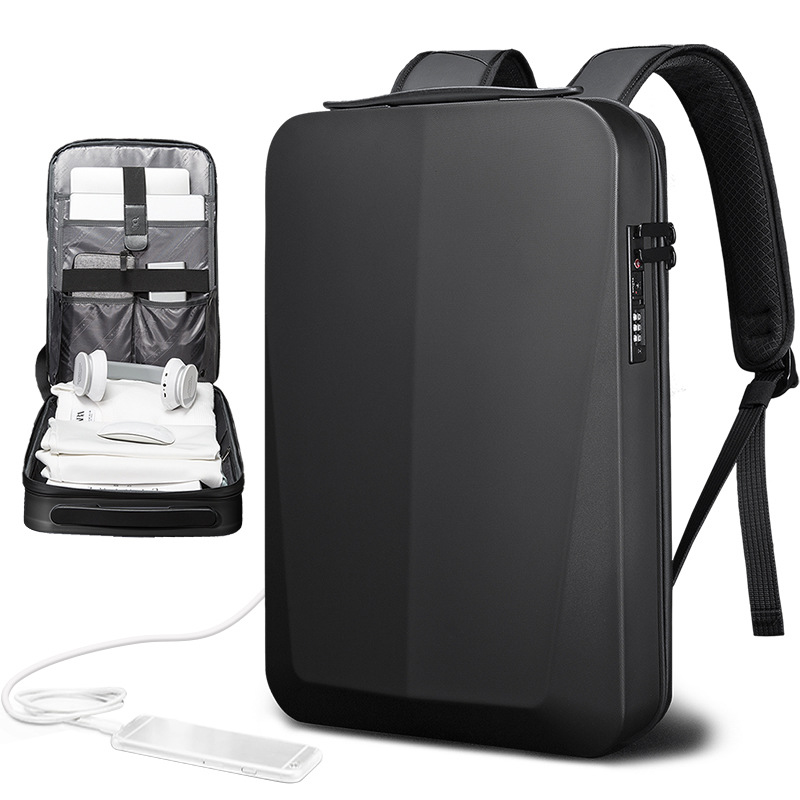 Multifunctional USB charging port | Password lock anti-theft hard shell laptop backpack