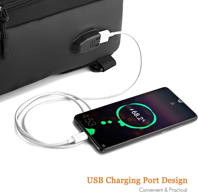 OZUKO 9334 Men Outdoor Multifunctional Waterproof Messenger Bag with External USB Charging Port