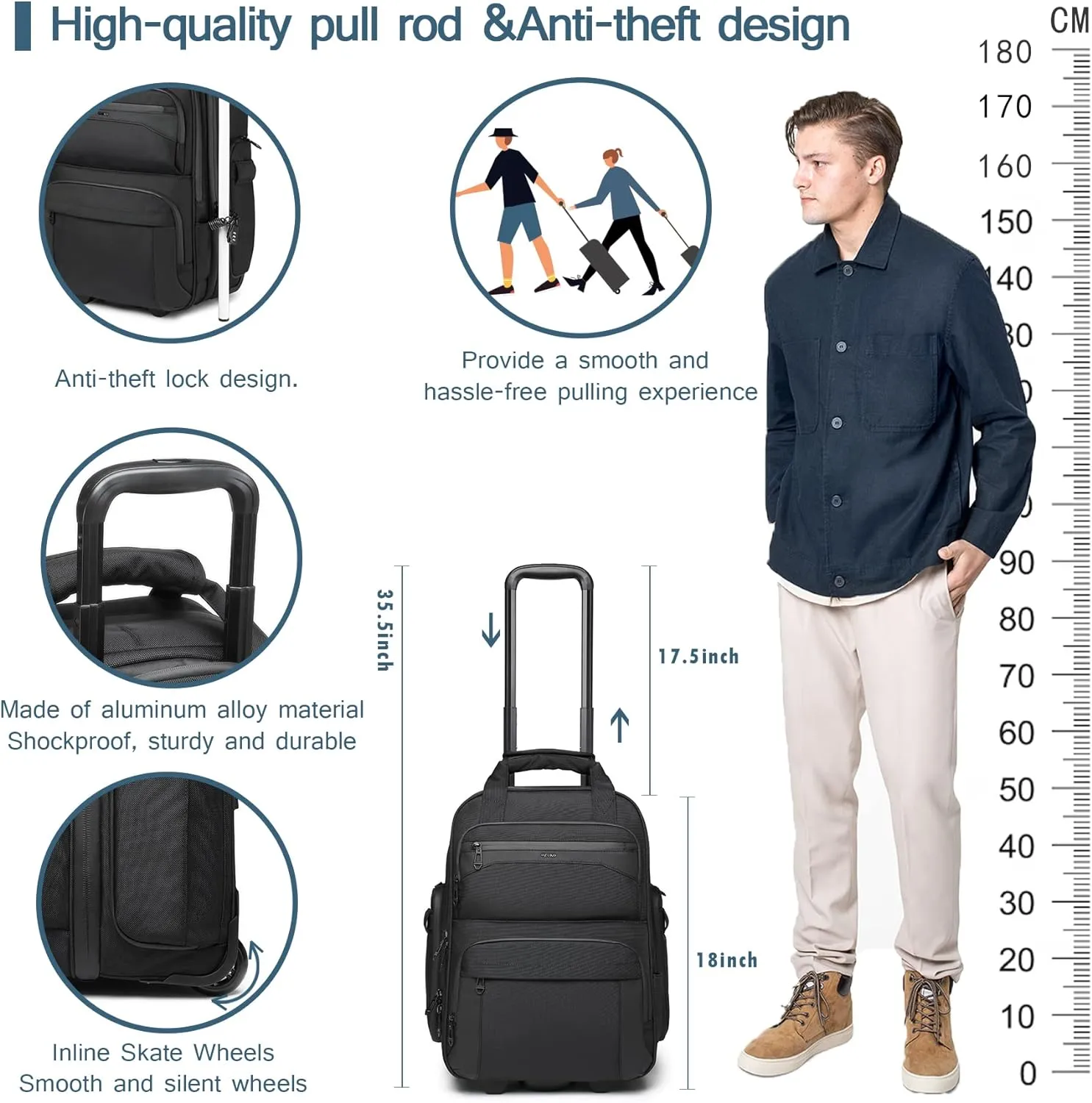 9699 Carry on 18-inch Underseat Lightweight Overnight Suitcase