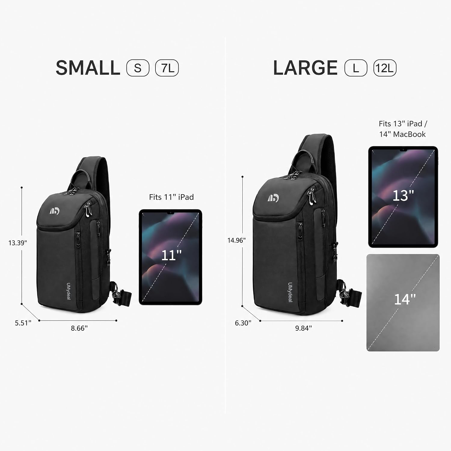  UMydeal Fashion Sling Bag(RFID) for 14-inch MacBook