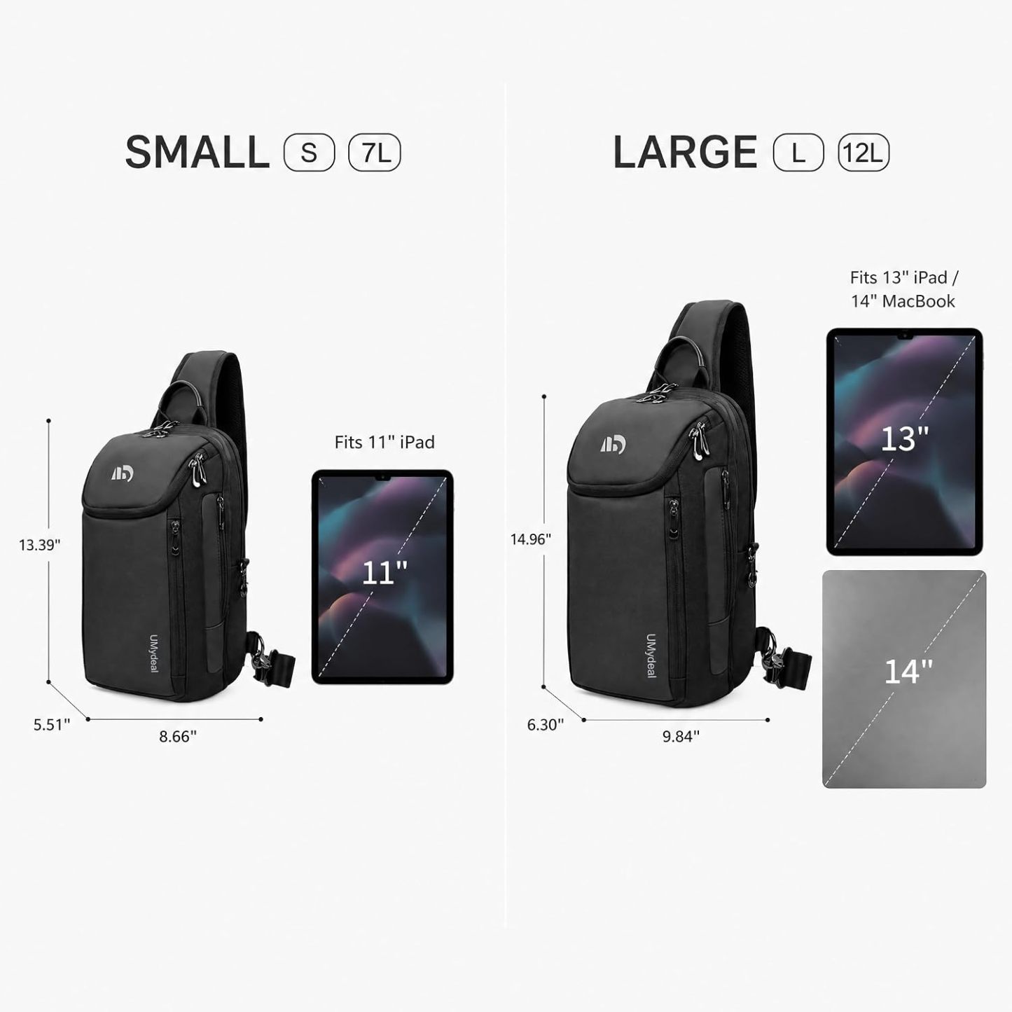  UMydeal Fashion Sling Bag(RFID) for 14-inch MacBook