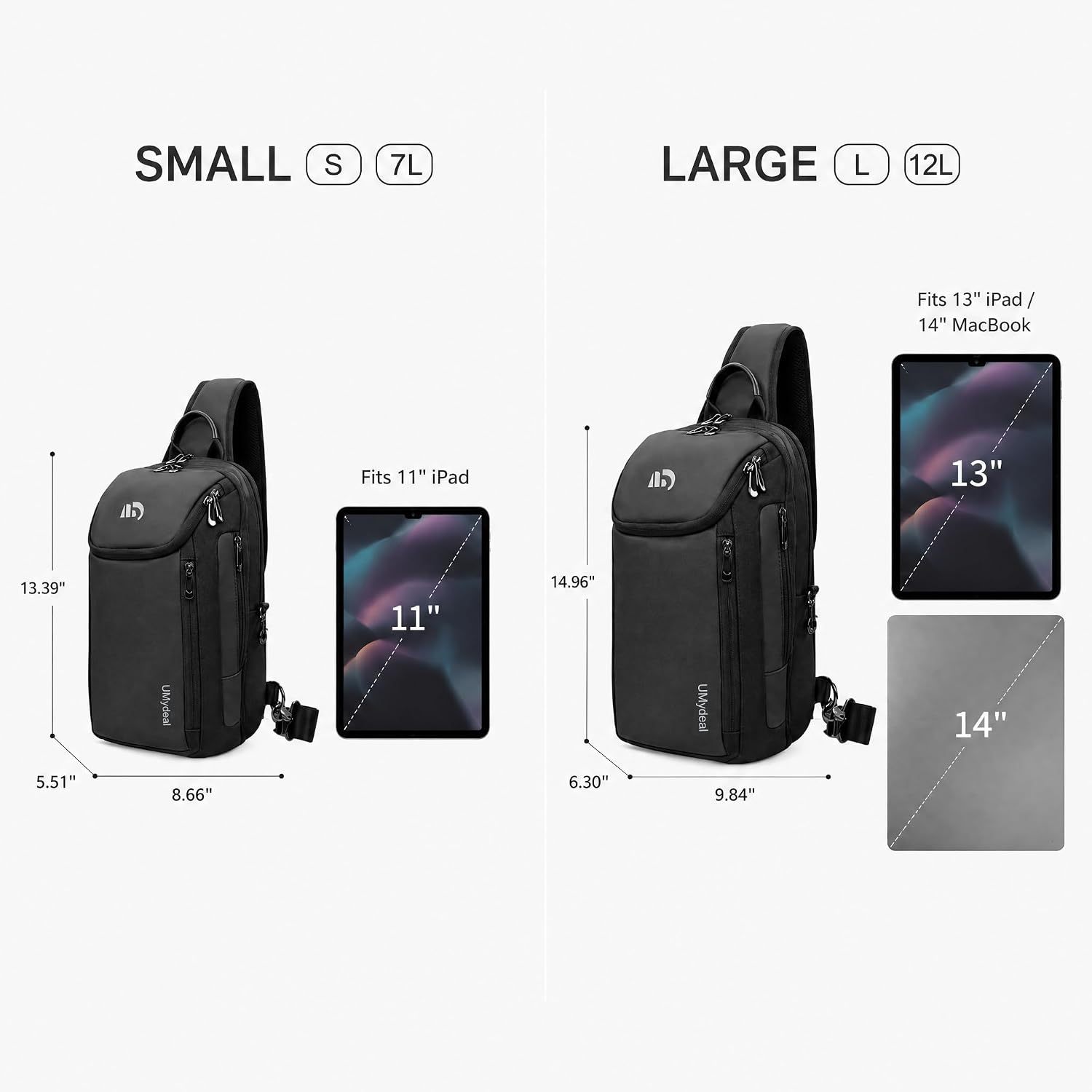  UMydeal Fashion Sling Bag(RFID) for 14-inch MacBook