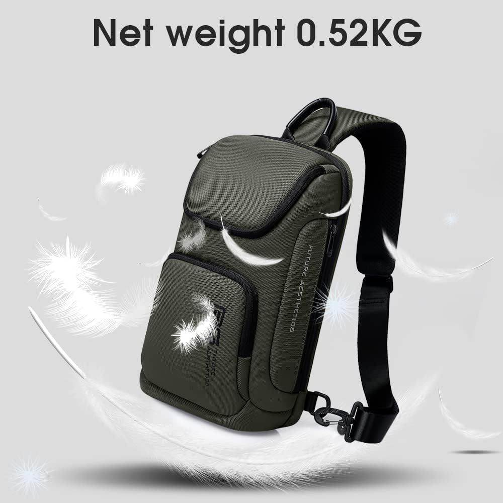 BANGE7565 crossbody bag, anti-theft lock, USB charging port, waterproof crossbody backpack