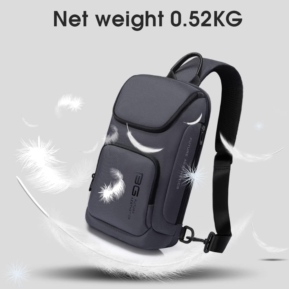 BANGE7565 crossbody bag, anti-theft lock, USB charging port, waterproof crossbody backpack