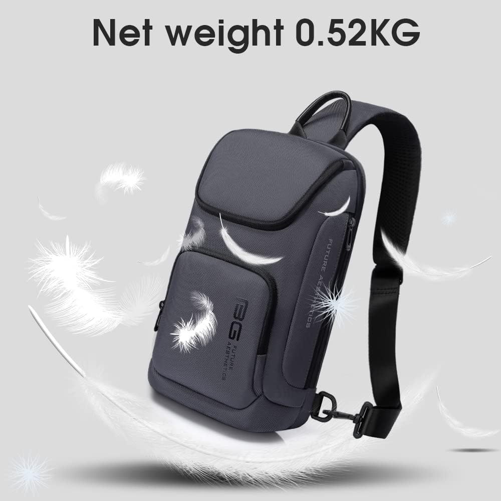 BANGE7565 crossbody bag, anti-theft lock, USB charging port, waterproof crossbody backpack