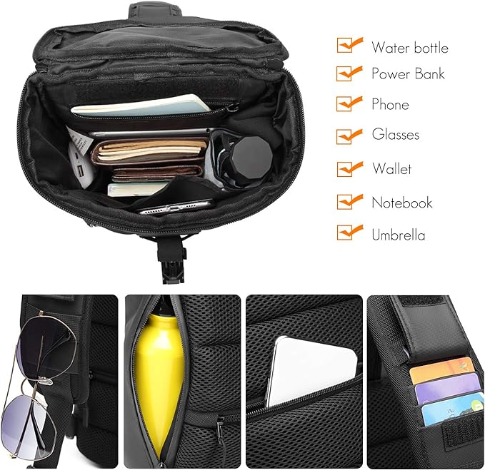 OZUKO 9334 Men Outdoor Multifunctional Waterproof Messenger Bag with External USB Charging Port