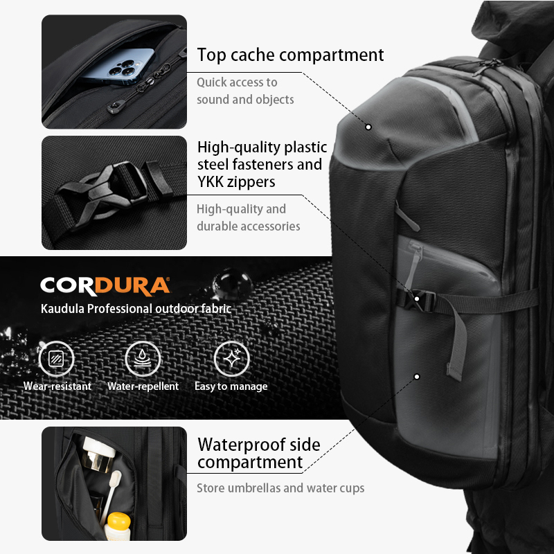 Aurora® Everyday Travel Backpack(Unisex), 840D CORDURA Material, 36L