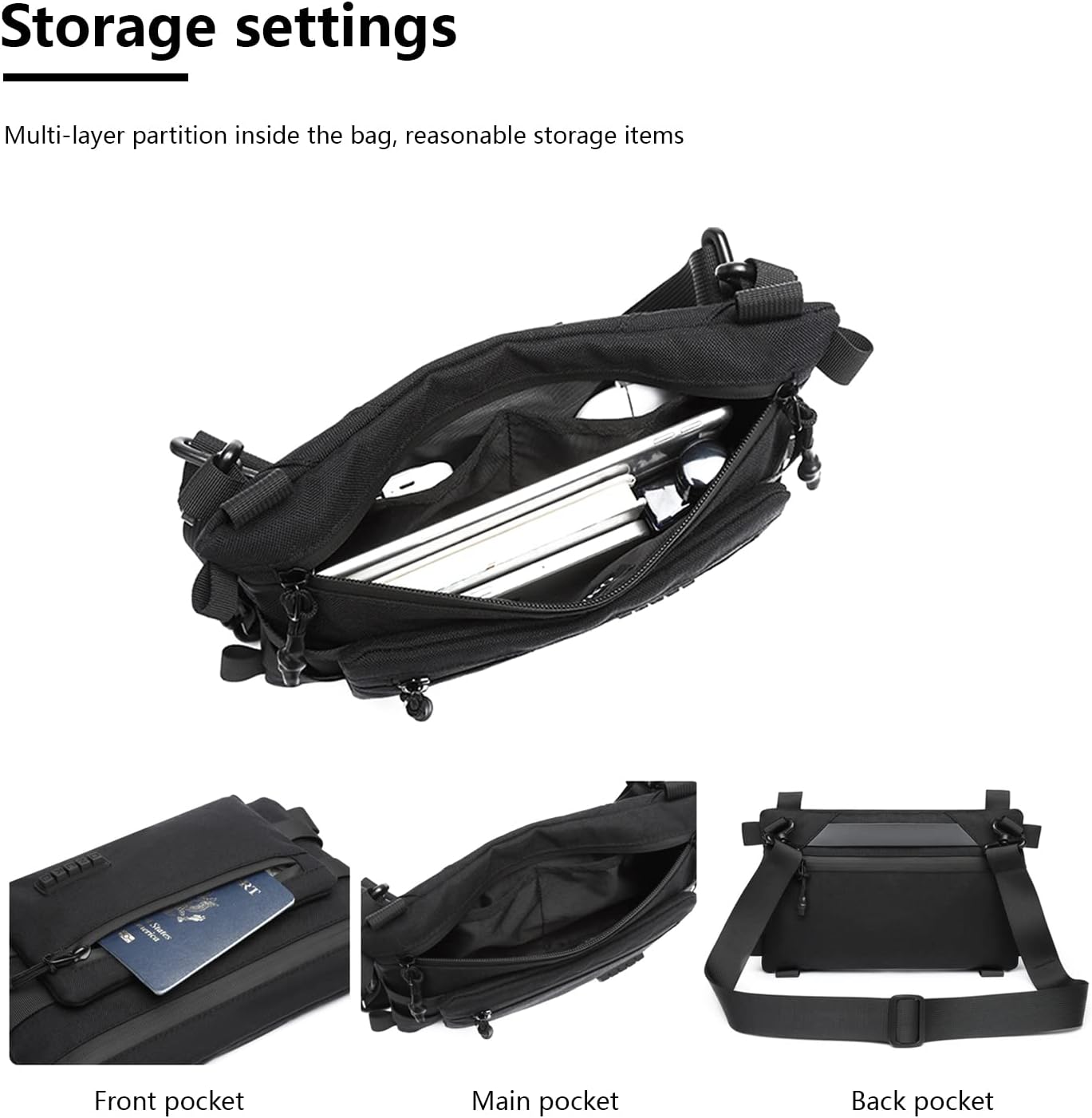 OZUKO 9670 Fashion Crossbody Bag Slim Fanny Pack Under Clothes